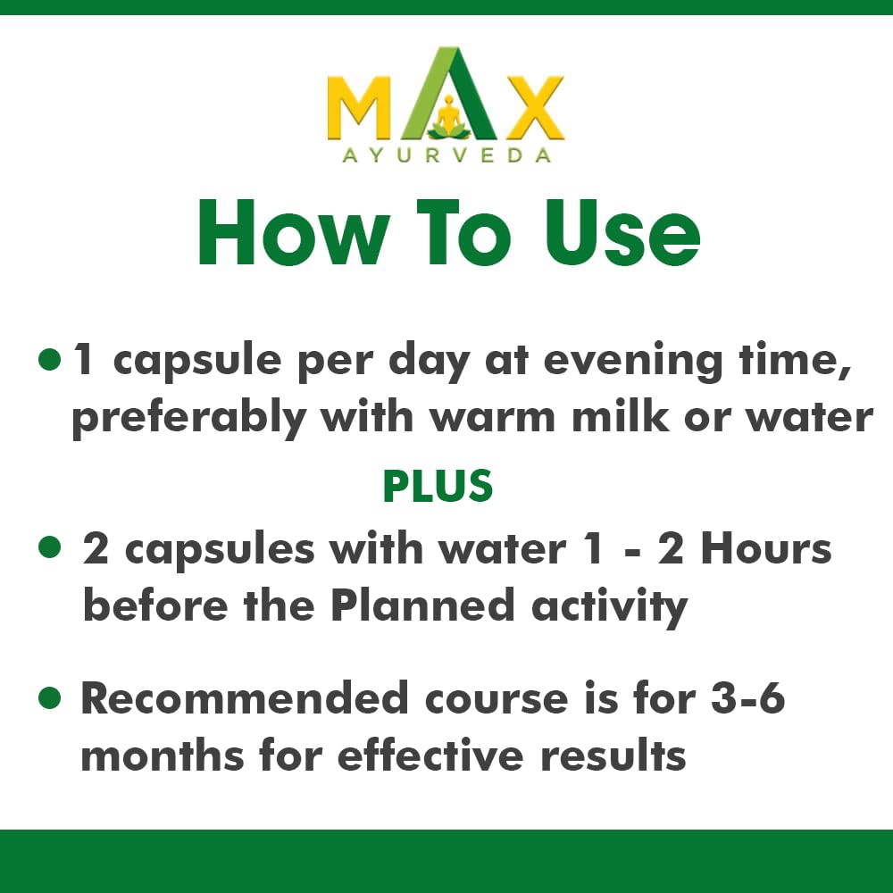 Max Ayurveda Dr Power Premium Capsules and Massage Oil For Men (30 Capsules + 20ml Oil Bottle) Combo Pack