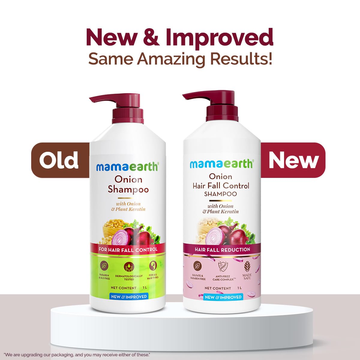 Mamaearth Onion Shampoo for Hair Growth and Hair Fall Control with Onion and Plant Keratin | Reduces Hair Fall | Strengthens & Smoothens Hair | For Men & Women | 1 Litre