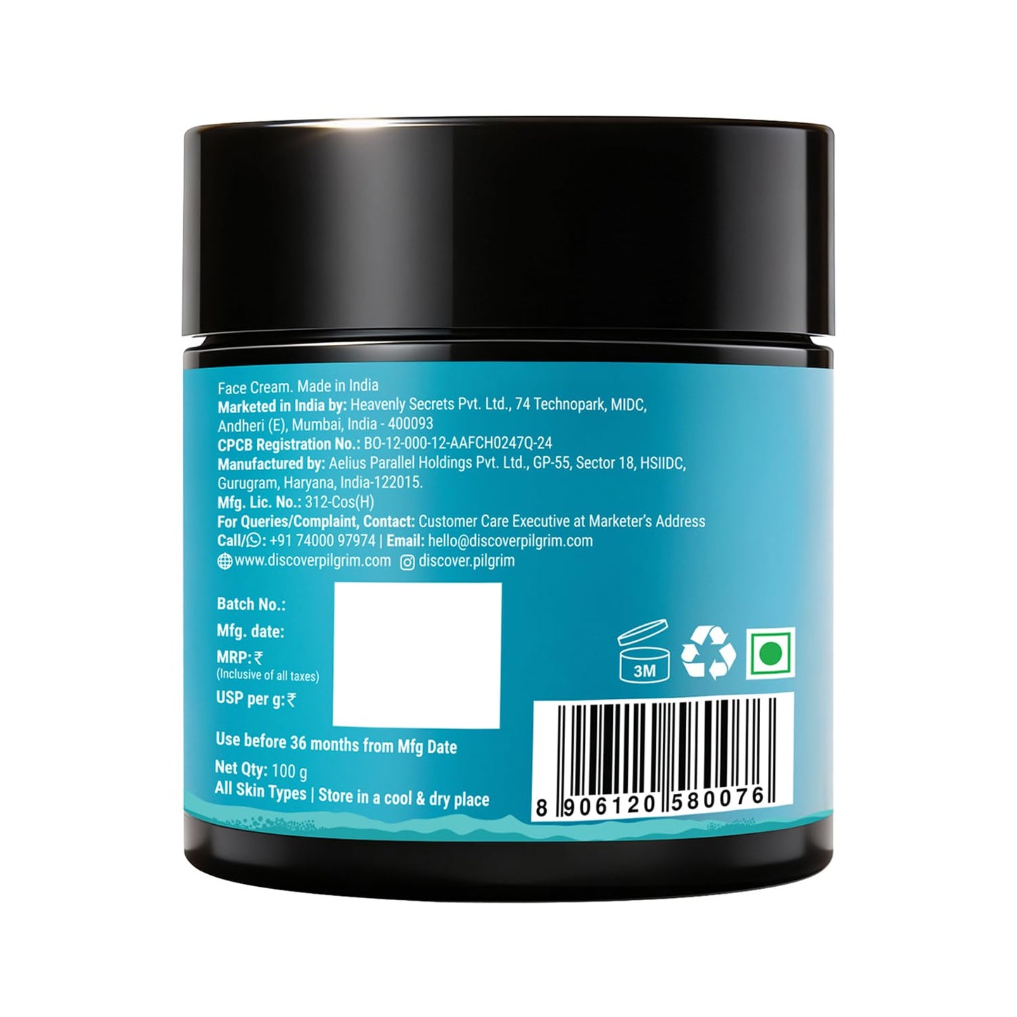 PILGRIM Korean White Lotus Face Cream with SPF 50 | White Lotus Day cream for women daily use | Face cream for dry skin, sensitive skin & oily skin | For Women and Men | 100g