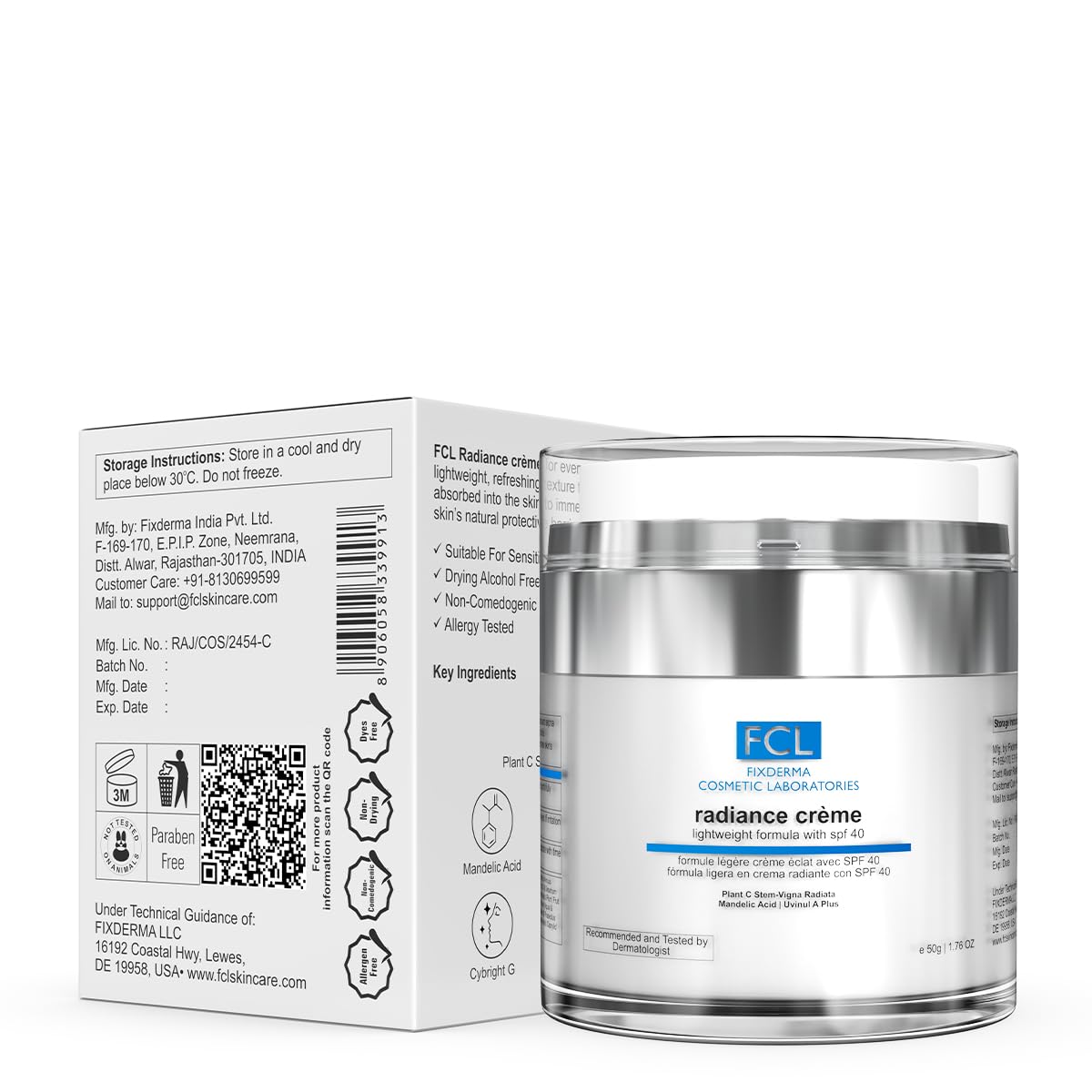 FCL Radiance Lightweight Formula With SPF40 Sunscreen Cream 50gm