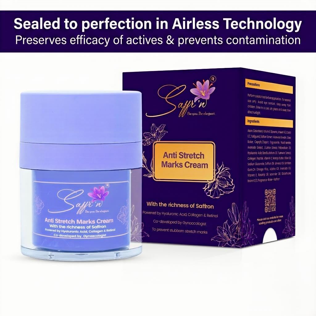 Gynaecologist co-developed Anti Stretch Marks Cream suitable for all Stretch Marks | With Shea Butter, Hyaluronic Acid, and Collagen | Scar Removal | Uneven Skin Tone | Vitamin C and Retinol | 50ml