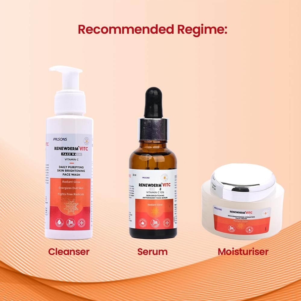 RENEWDERM Vit C Face wash With Vitamin C, Jojoba Spheres for Radiant Glow, Healthy and Youthful Skin I Fights against free radicals I Daily Purifying skin brightening face wash I 100ml