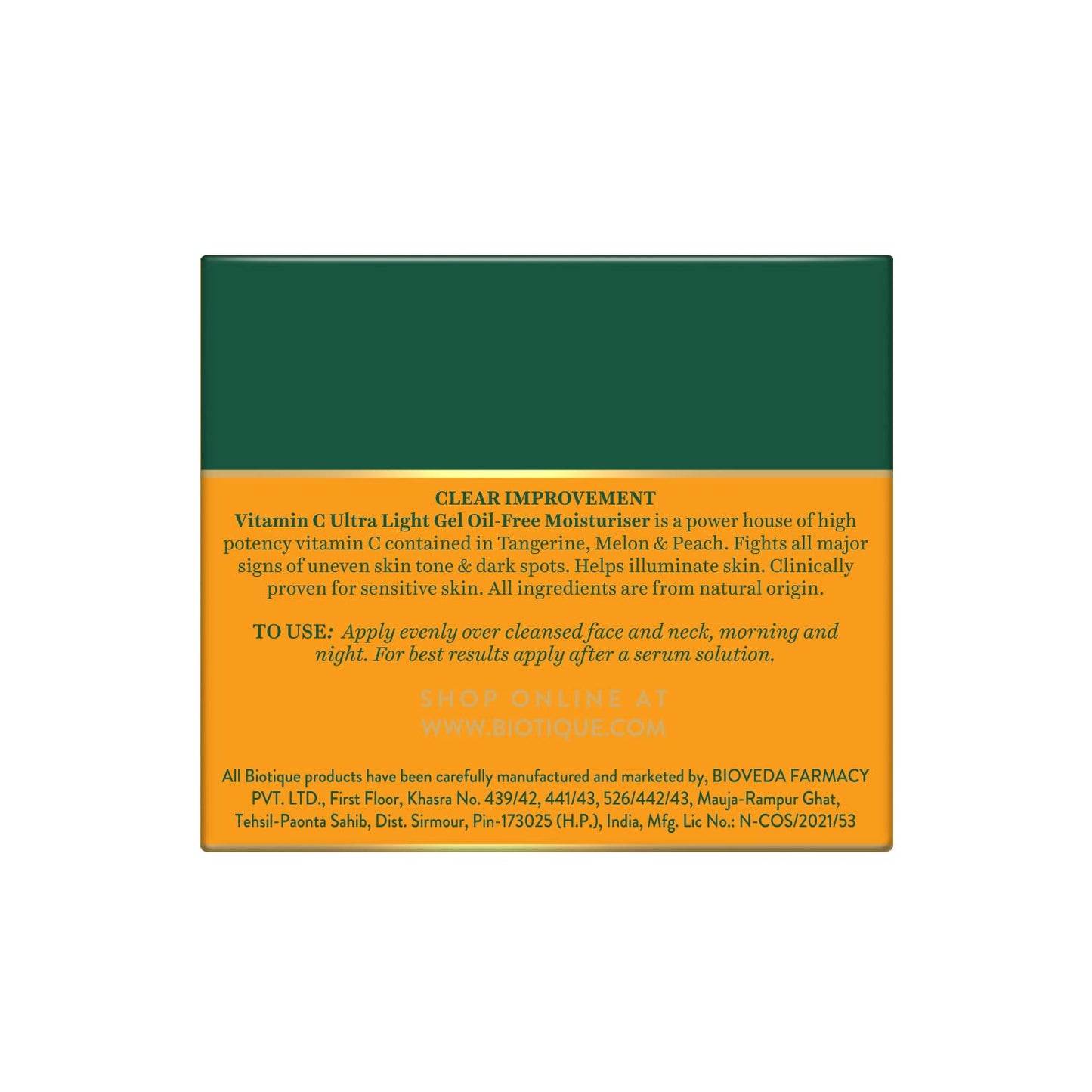Product packaging with green and orange design on a white background