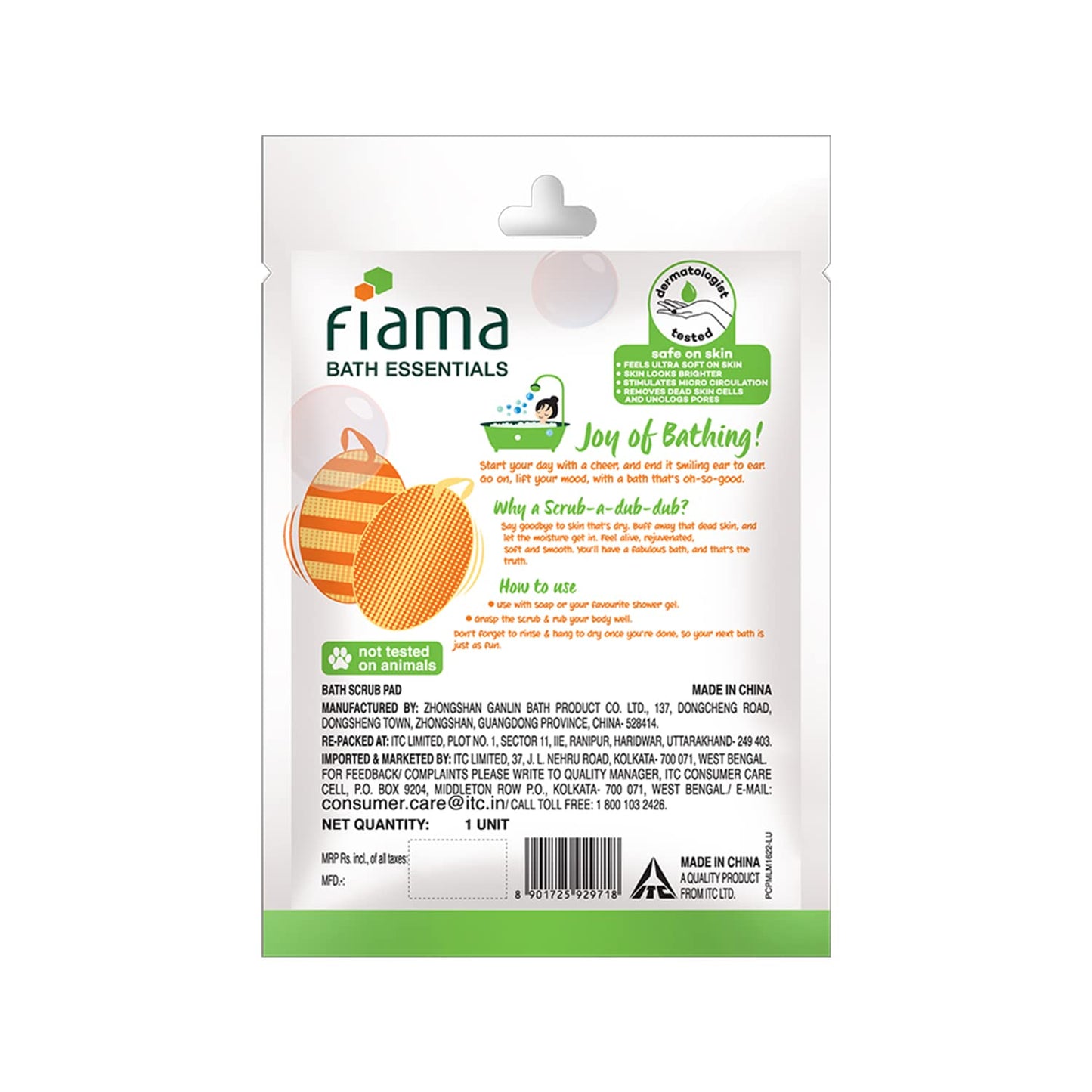 Fiama Bath Essentials Scrub-A-Dub-Dub Bathing Scrub, Dermatologist Tested, Safe on Skin, Pack of 1