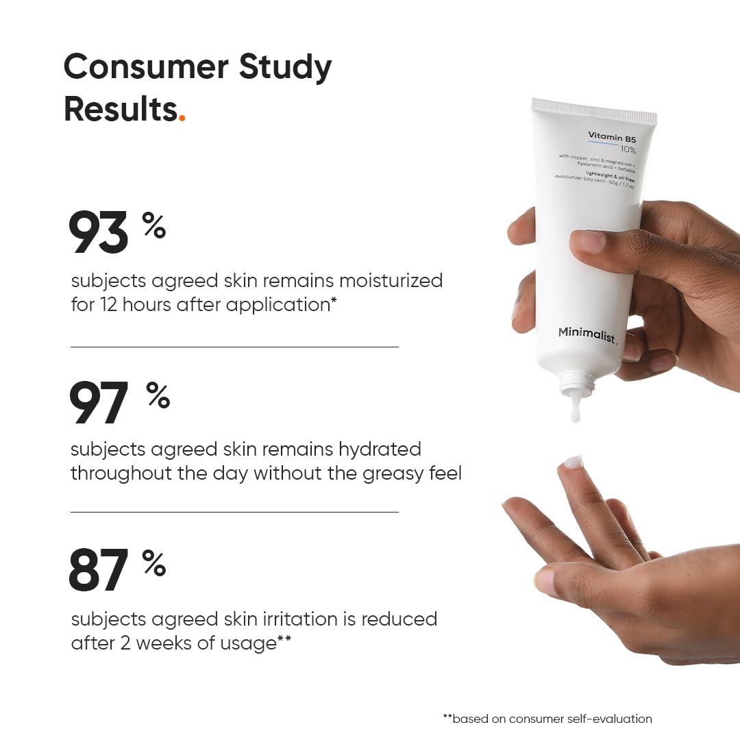 Minimalist Dehydrated Skin Moisturizer with 10% Vitamin B5 for Oily & Acne-Prone Skin | Oil-Free Hydration & Lightweight Gel Formula for Damaged Barrier Repair | Fast-Absorbing & Non-Sticky Lightweight Winter Cream | 50 grams