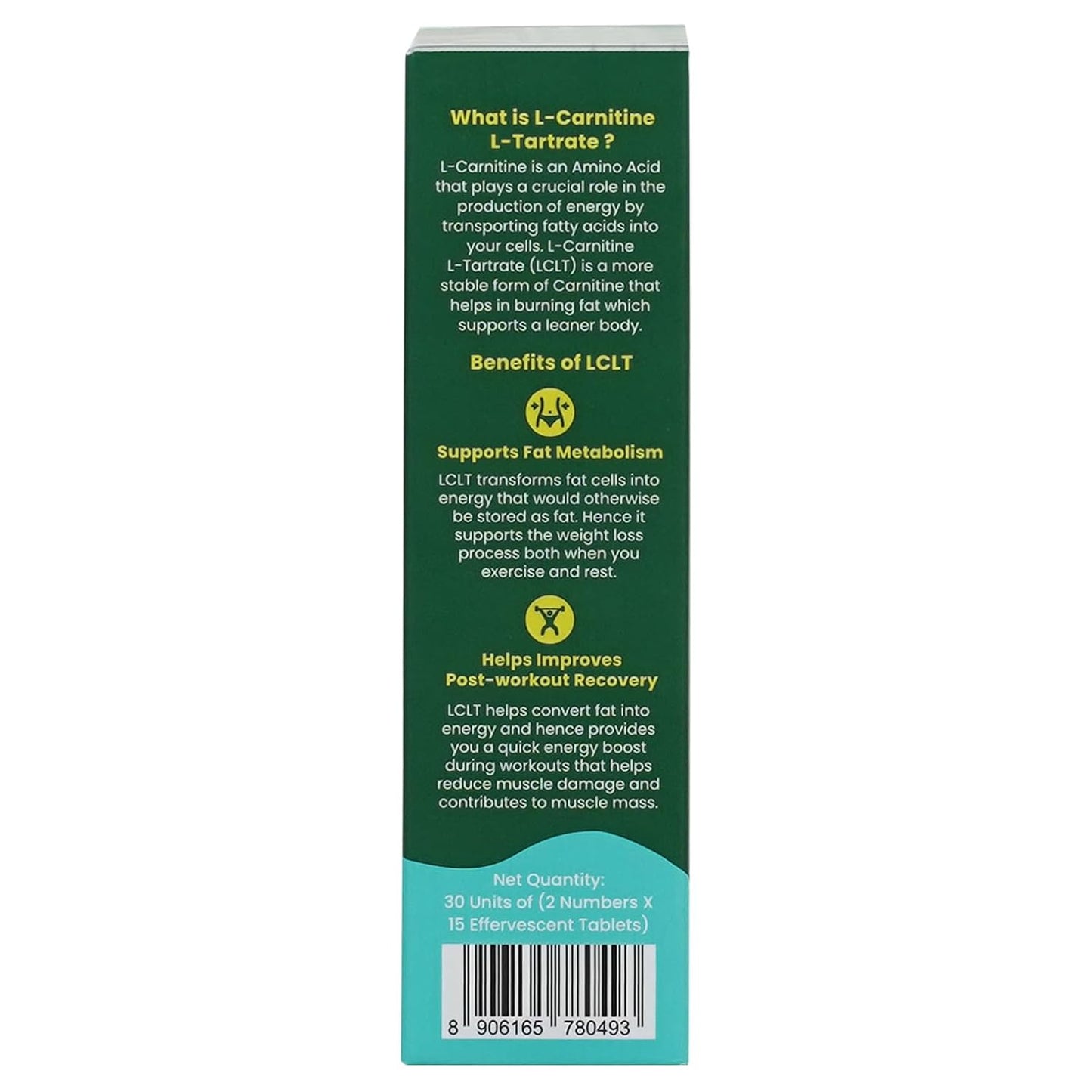 HealthKart HK VITALS L-Carnitine L-Tartrate 1200mg (Lemon Flavour, 30 Effervescent Tablets) | No Added Sugar