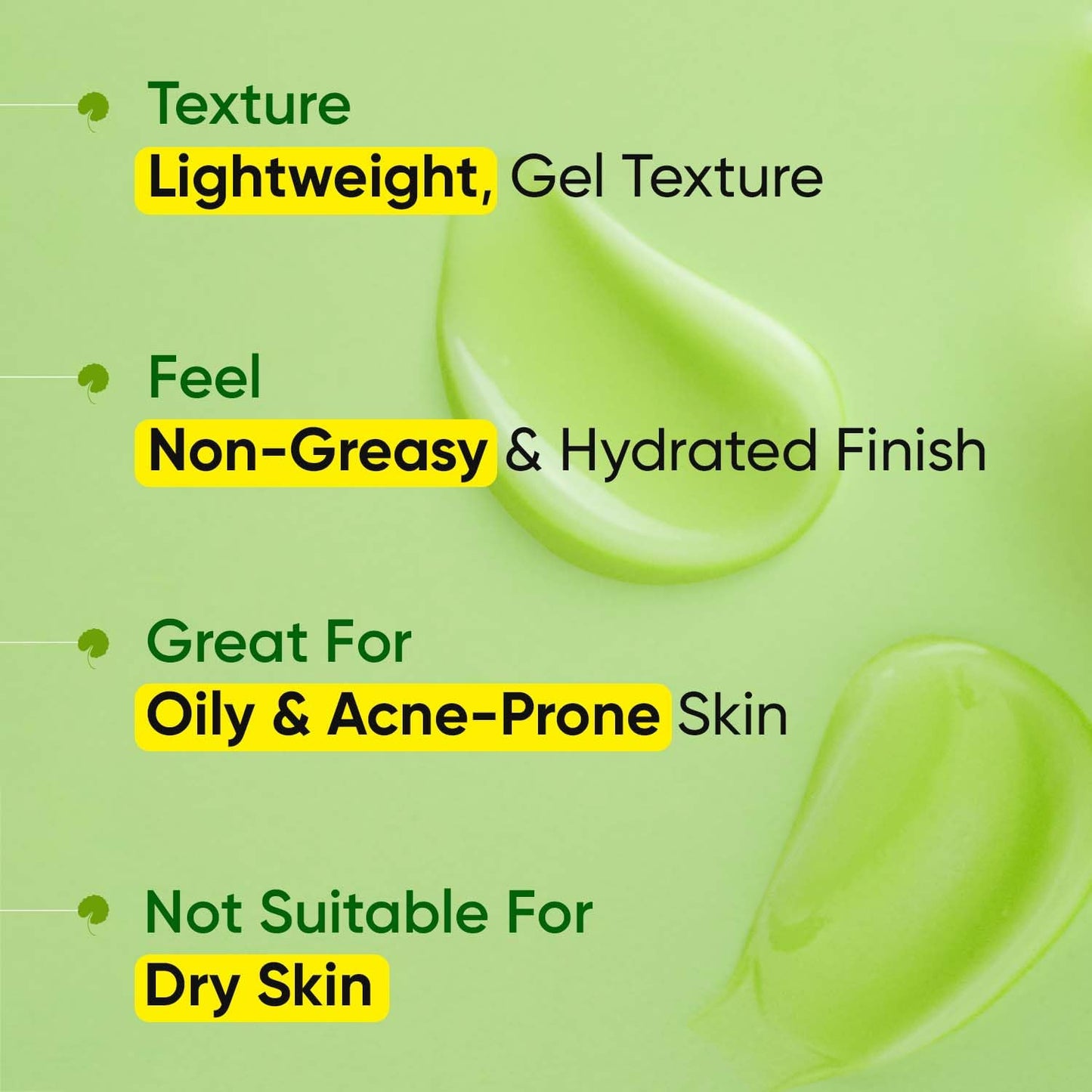 Zephivo Dot & Key CICA Calming Skin Renewing Night Gel | For Oily, Acne Prone And Sensitive Skin | Night Cream with Niacinamide, Green Tea & Hyaluronic | Fades Blemishes & Dark Spots | 60ml