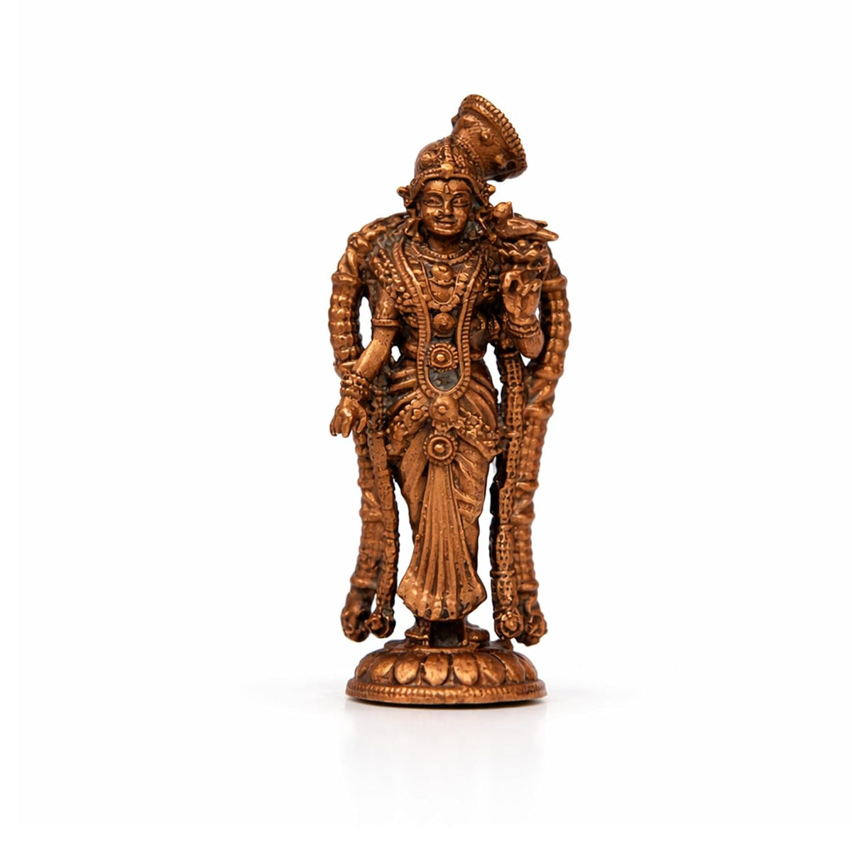 Pure Copper Andal Devi Murti | Handcrafted Copper Idol for Pooja Room, Vastu Decor | Traditional & Auspicious Religious Hindu God Showpiece & Gift Item | 55gm (6.5x2.5 cm)
