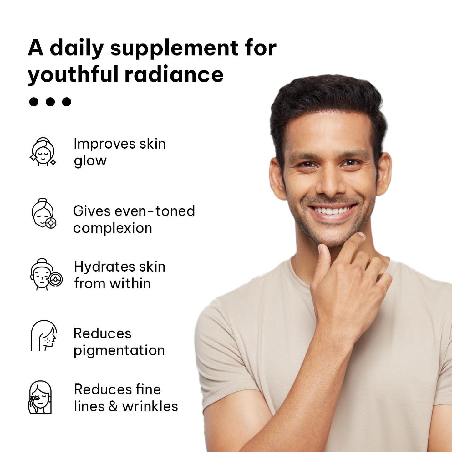 HealthKart HK Vitals Glutathione (30 Veg Capsules) | With Vitamin C & E, Biotin | For Skin Glow and Hydration