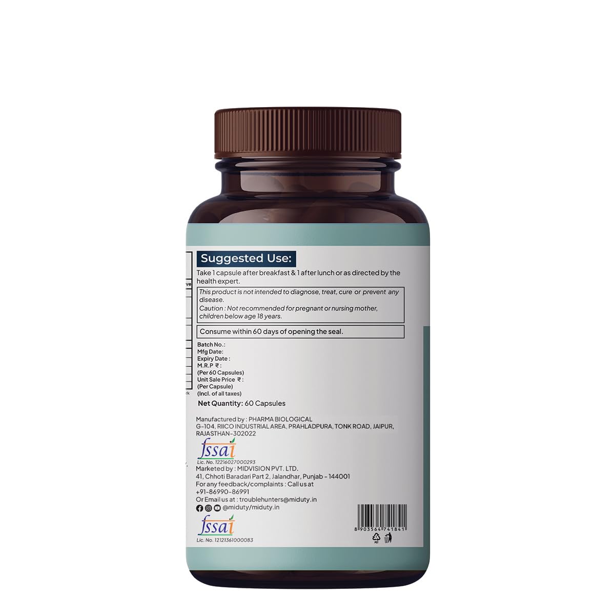 Zephivo Miduty Palak Notes Liver Detox Supplement Milk Thistle Natural Body Detox & Digestive Enzymes- Fit Health Fatty Liver Care - Supports Fatty Liver, Natural Detoxification Formula - 60 Capsules
