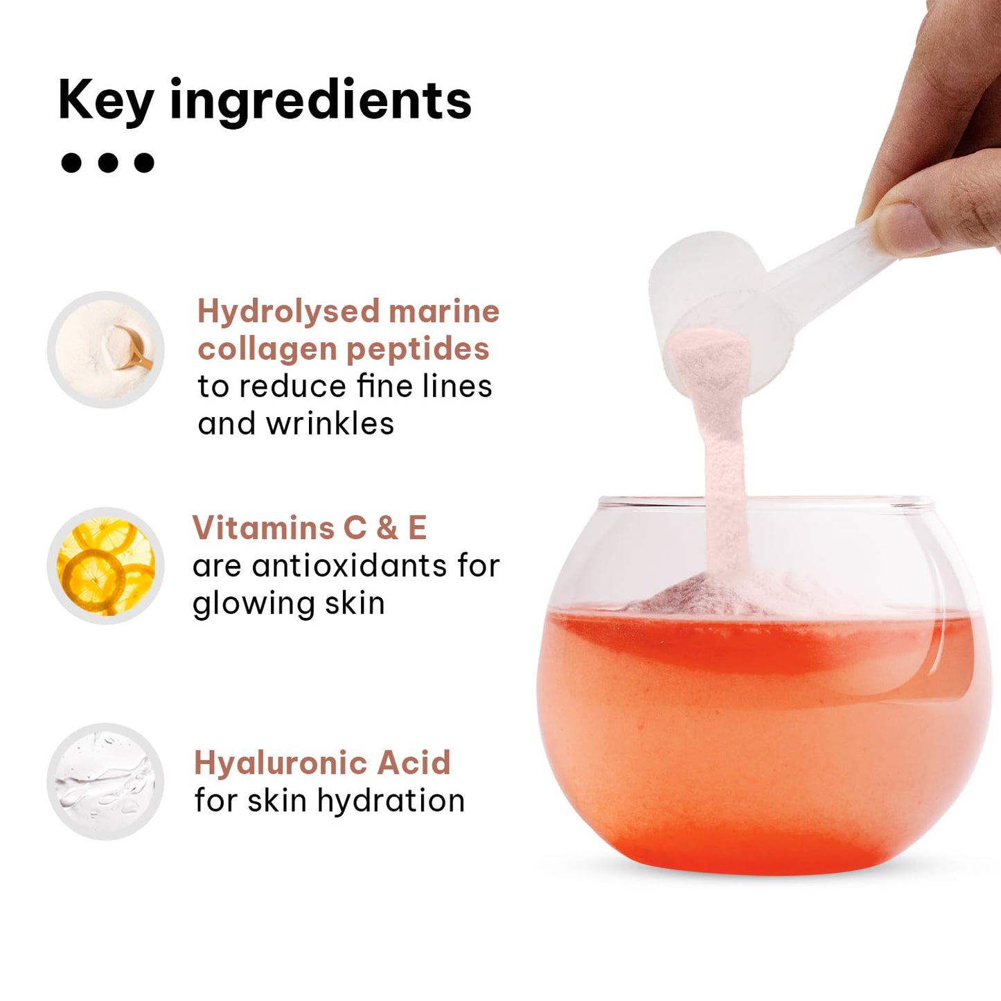 HealthKart hk vitals Skin Radiance Marine Collagen Supplement (Watermelon, 200g) |Vitamin C, E, Sodium Hyaluronate | For Healthy Skin, Hair & Nails