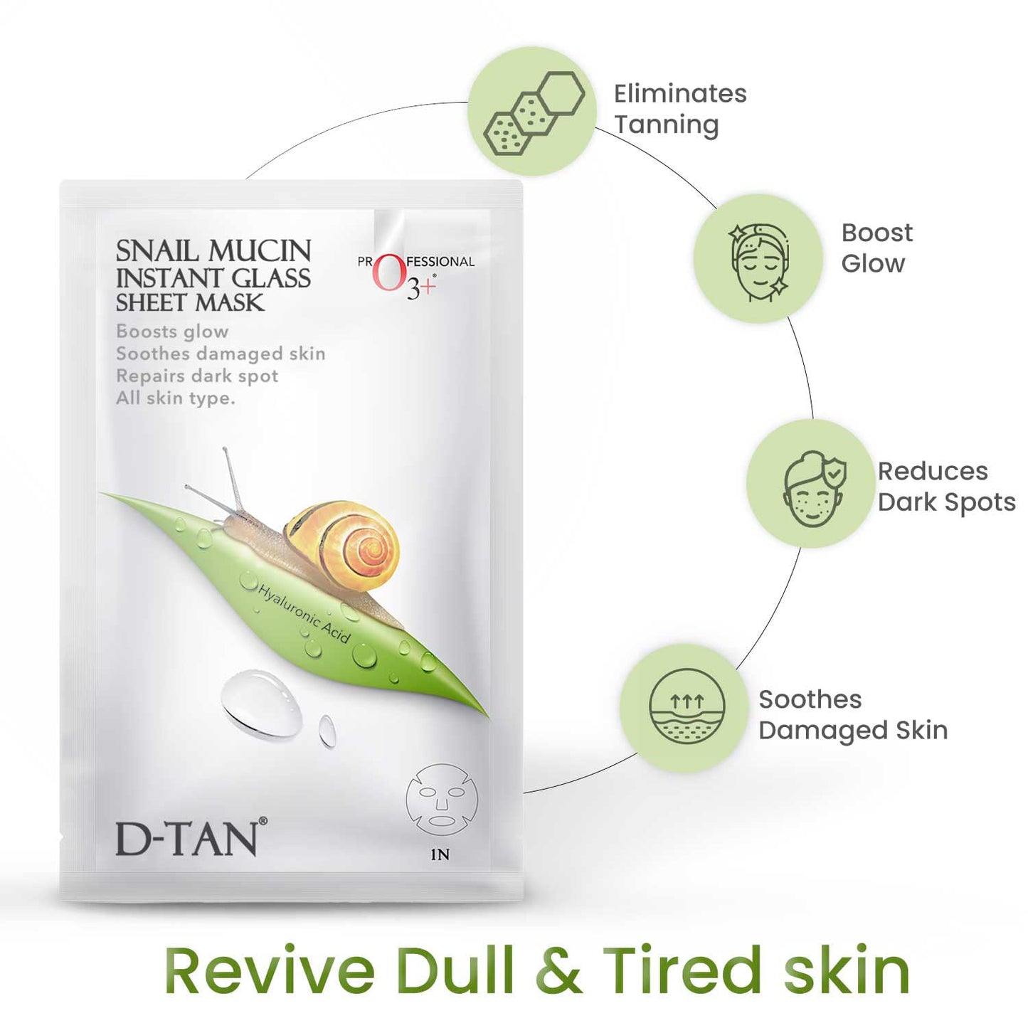 O3+ Snail Mucin Instant Glass Sheet Mask 30 ml