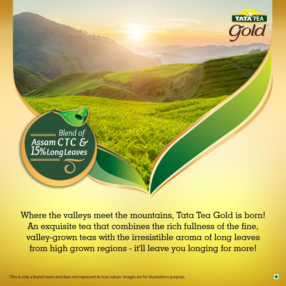 Tata Tea Gold , Premium Assam Teas With Gently Rolled Aromatic Long Loose Leaves, Rich & Aromatic Chai, Black Tea