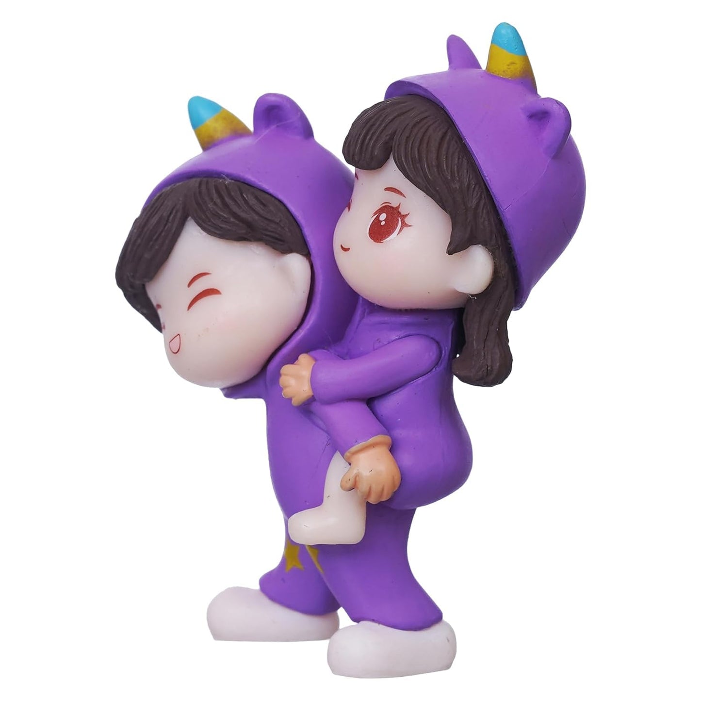eCraftIndia Resin Couple Statue Girl on Boy’s Shoulder Showpiece Valentine’s Day Gift with Zuzy Chocolate Box