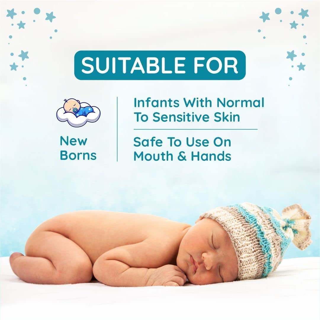 Mother Sparsh 99% Pure Water Baby Wipes (40 Unscented Wipes) Travel Friendly Pack made with Plant Based Fabric
