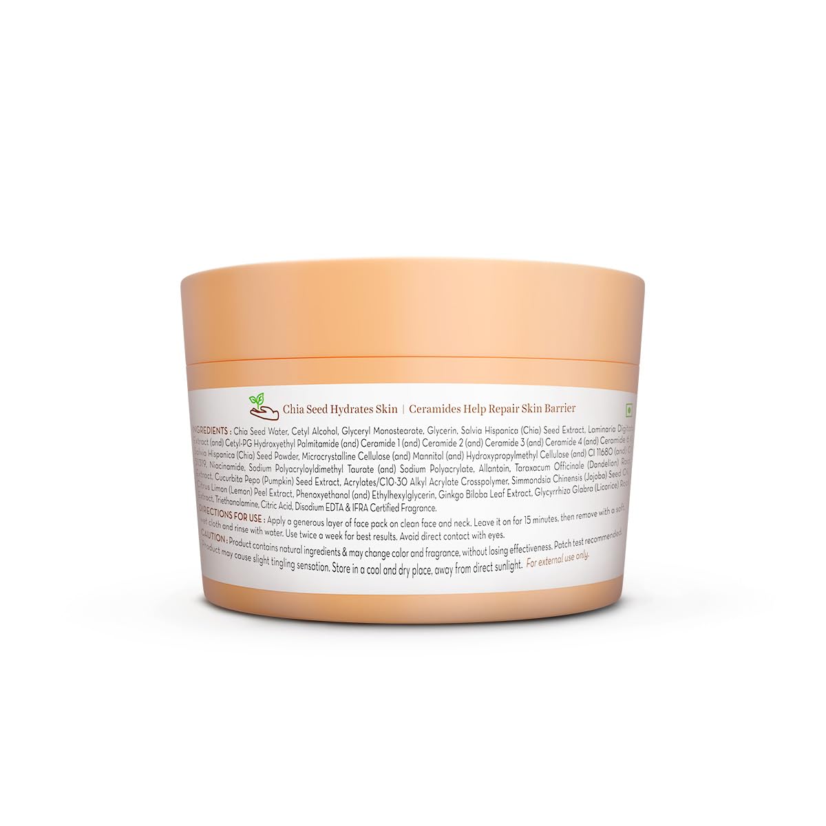 Mamaearth Chia Hydra-Calm Face Pack With Chia Seed & Ceramides For Healthy Skin Barrier-200G,Diy-Like Texture,Instant Hydration & Glow,Gel Cream Cooling Mask,Free From Harmful Chemicals,All Skin Types