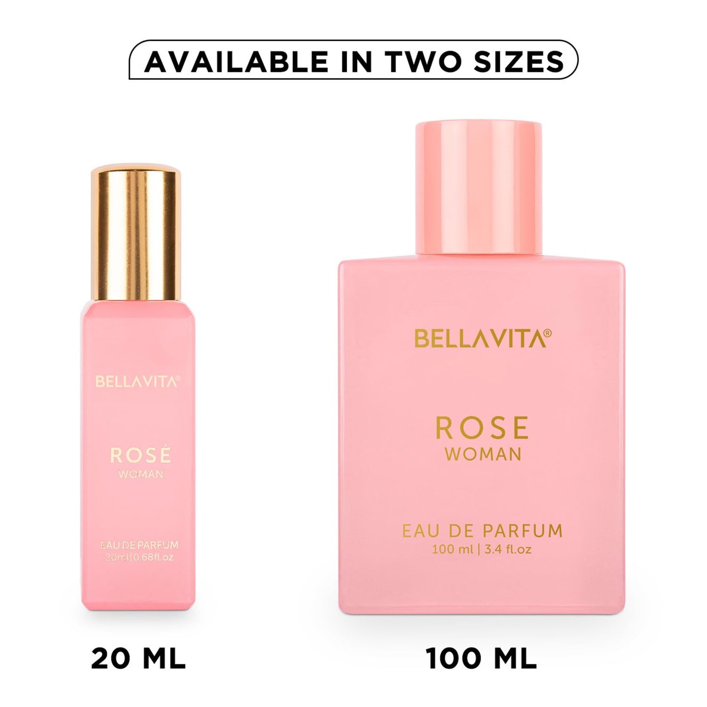Bella Vita Luxury Organic Luxury Rose Woman Eau De Parfum Liquid Perfume for Women with Woody Rose, Jasmine, Black Currant, Vanilla & Amber | Long Lasting Fragrance EDP For Everyday Wear | 20 ML