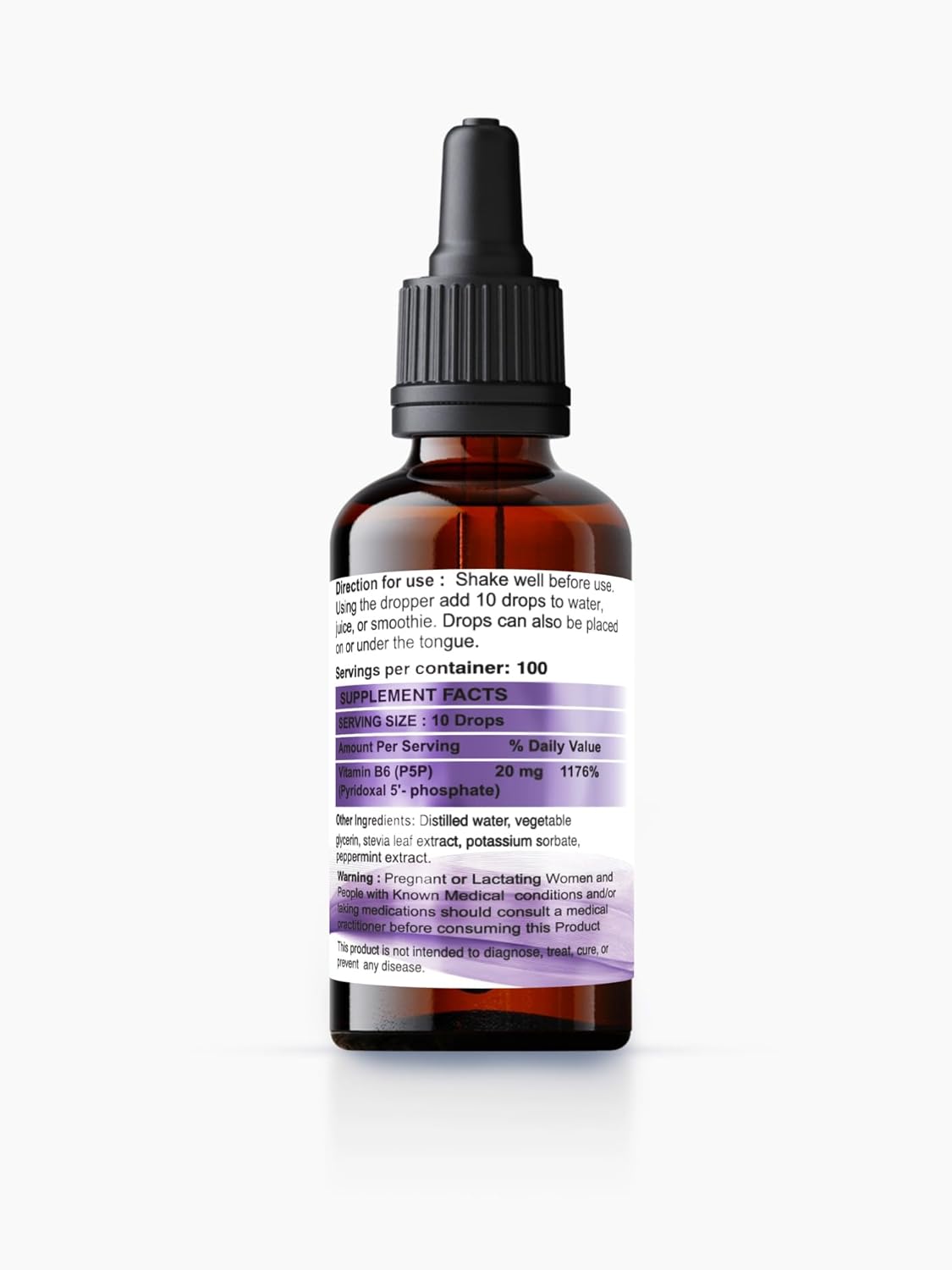 METADROPS Advanced Vitamin B6 (P5P) Liquid Supplement β 20mg Active Form for Maximum Bioavailability β Supports Energy, Brain Health & Hormonal Balance β 100+ Vegan Servings (50ml) β Non-GMO & Gluten-Free