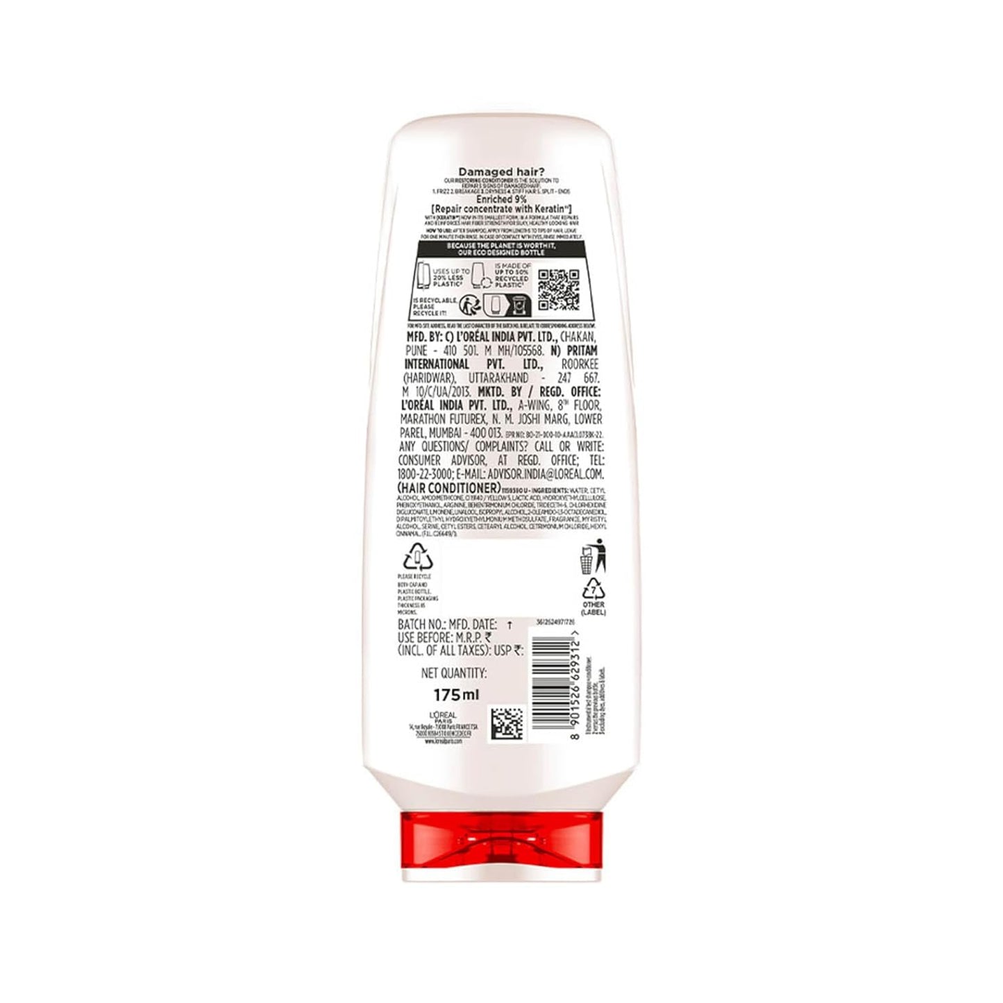 L'Oreal Paris Total Repair 5 Conditioner For Damaged and Weak Hair Powered by Keratin XS Technology,175ml