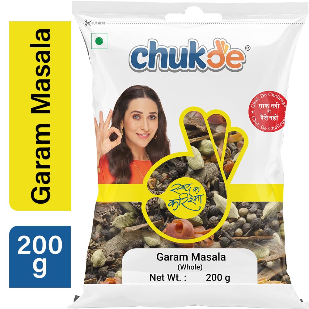 Chukde - Garam Masala Whole (7.05 OZ) .- Blend of 13 Spices - Authentic Indian Spice Blend for Rich Flavors - Ideal for Traditional Indian Dishes - Whole Blended Spice - 200 Gm