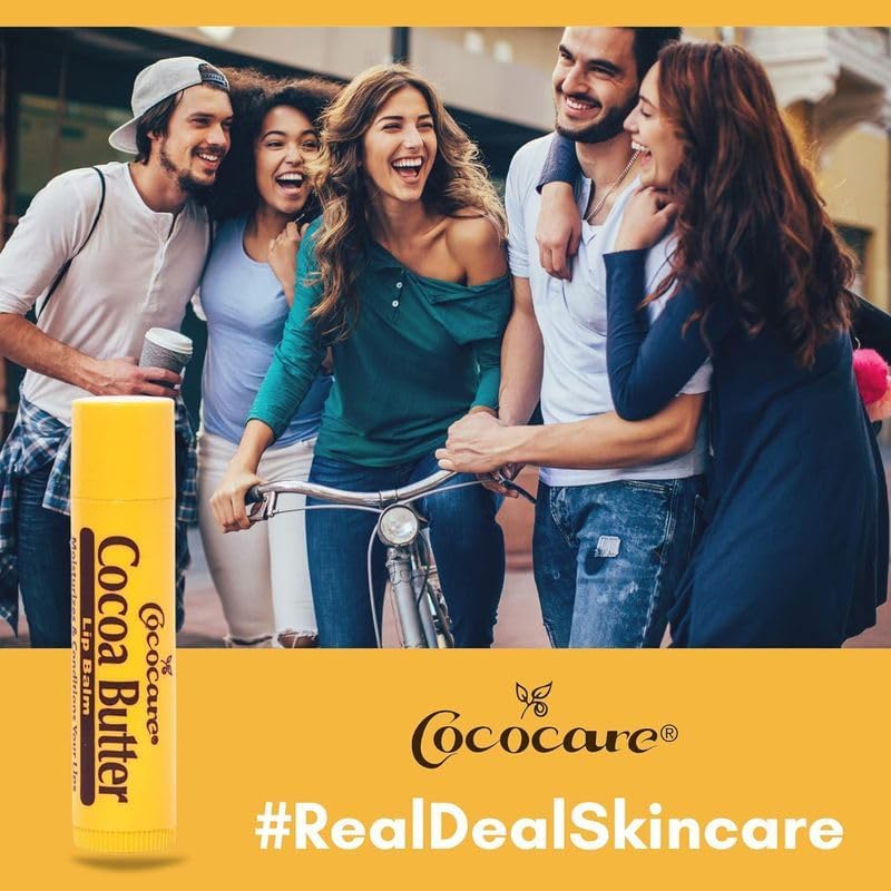 Cococare Cocoa Butter Lip Balm - The Little Yellow Stick Enriched with Natural Cocoa Butter - Conditions & Protects Lips with Hydrating Formula - 0.15oz