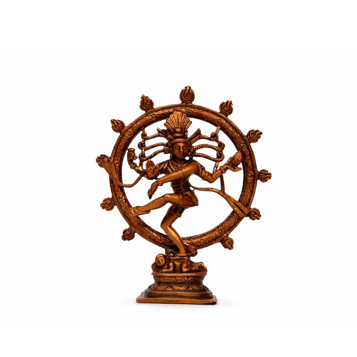 Pure Copper Natraj Murti | Handcrafted Copper Idol for Pooja Room, Vastu Decor | Traditional & Auspicious Religious Hindu God Showpiece & Gift Item | 100gm (9x7.5 cm)