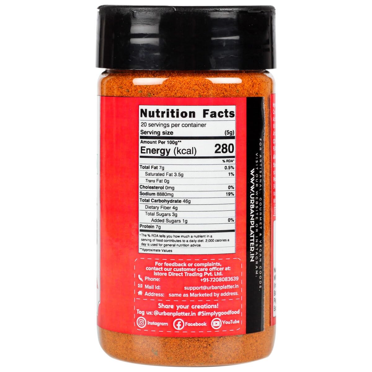Urban Platter Mexican Chipotle Seasoning, 100g (Authentic Mexican Style Seasoning for Fries, Appetizers, dips and More)