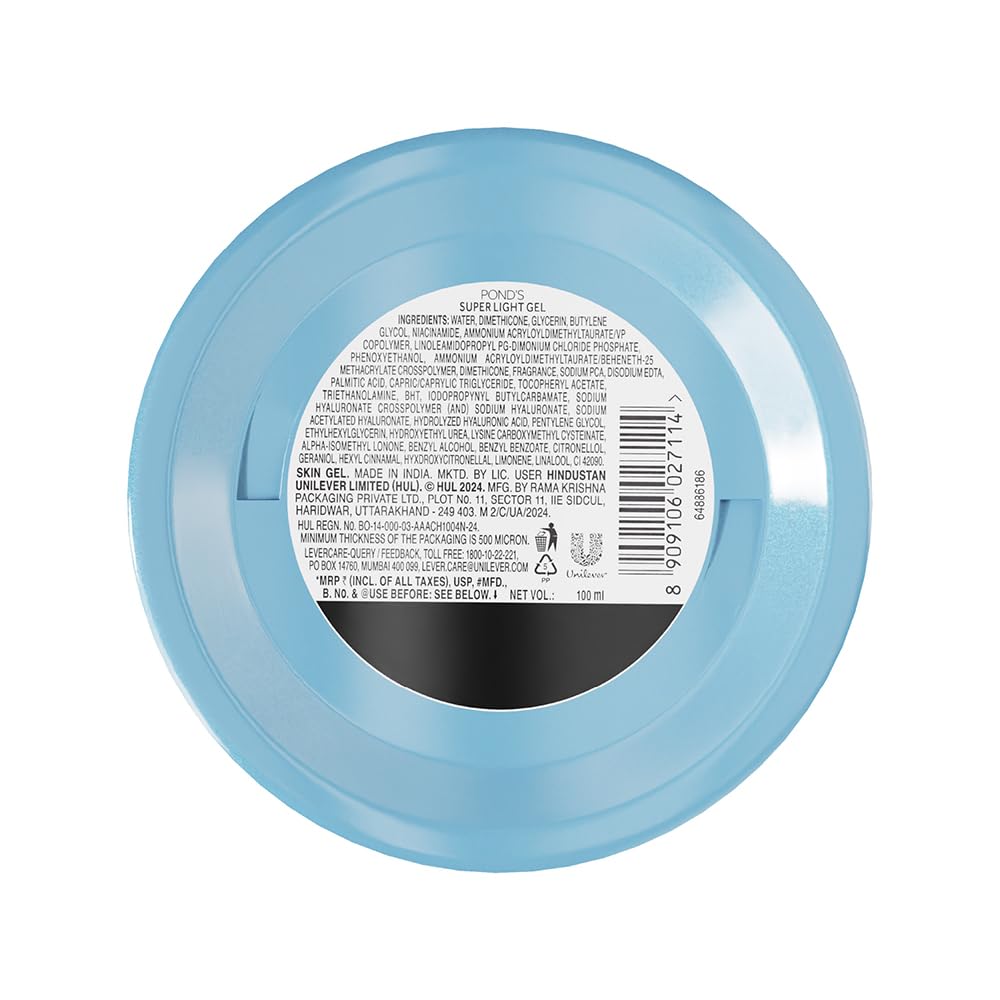 Pond's Super Light Gel Oil Free Face Moisturizer 200 g | With Cera-Hyamino for Ultimate Soft Smooth Skin - Daily Use