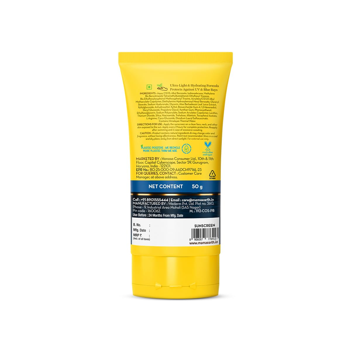 Mamaearth Aqua Glow Hydrating Sunscreen SPF Gel with Himalayan Thermal Water and Hyaluronic AcidShields from UVA&UVB RaysBlue Light ProtectionTan ProtectionFor All Skin TypesUnisex50 g