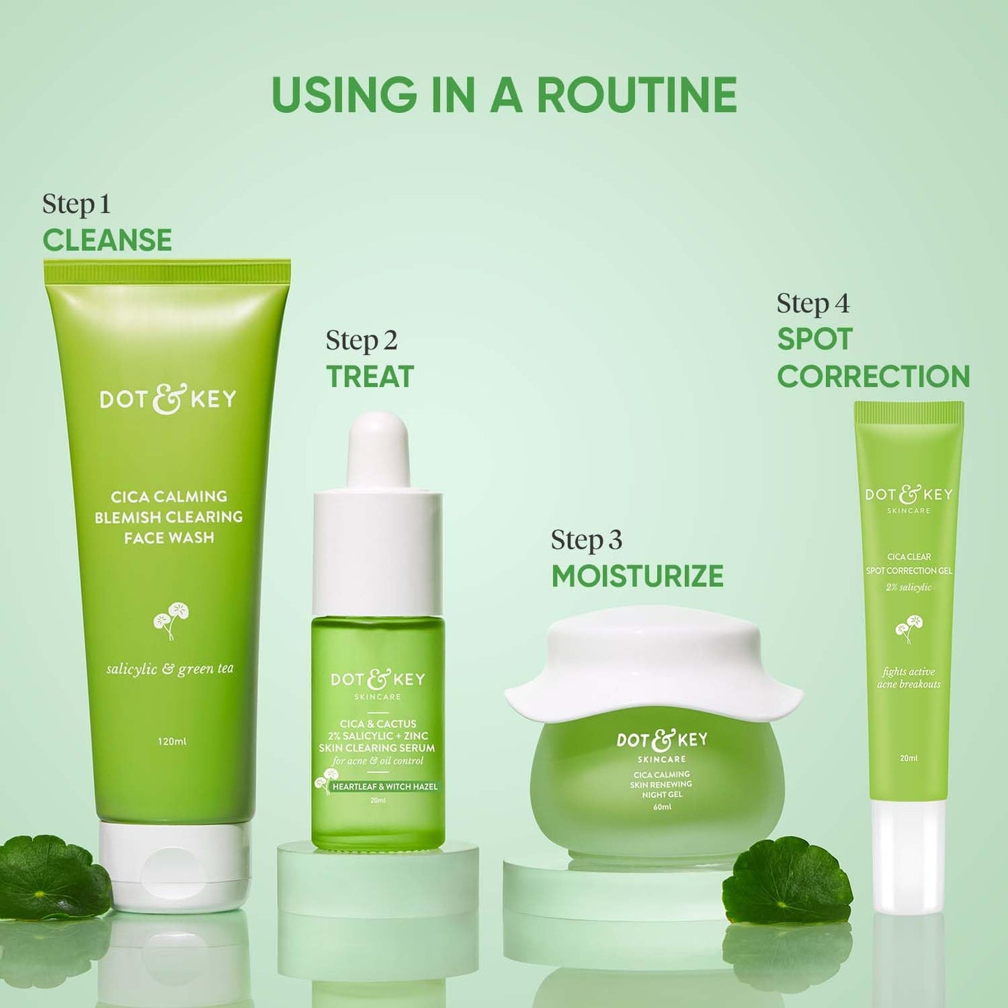 Zephivo Dot & Key Cica Clear Spot Correction Gel for Active Acne | Soothing, Lightweight & Non Drying | Reduces Active Acne & Redness | Fades Acne Scars & Dark Spots | For Oily, Acne Prone Skin | For Women & Men | 20ml