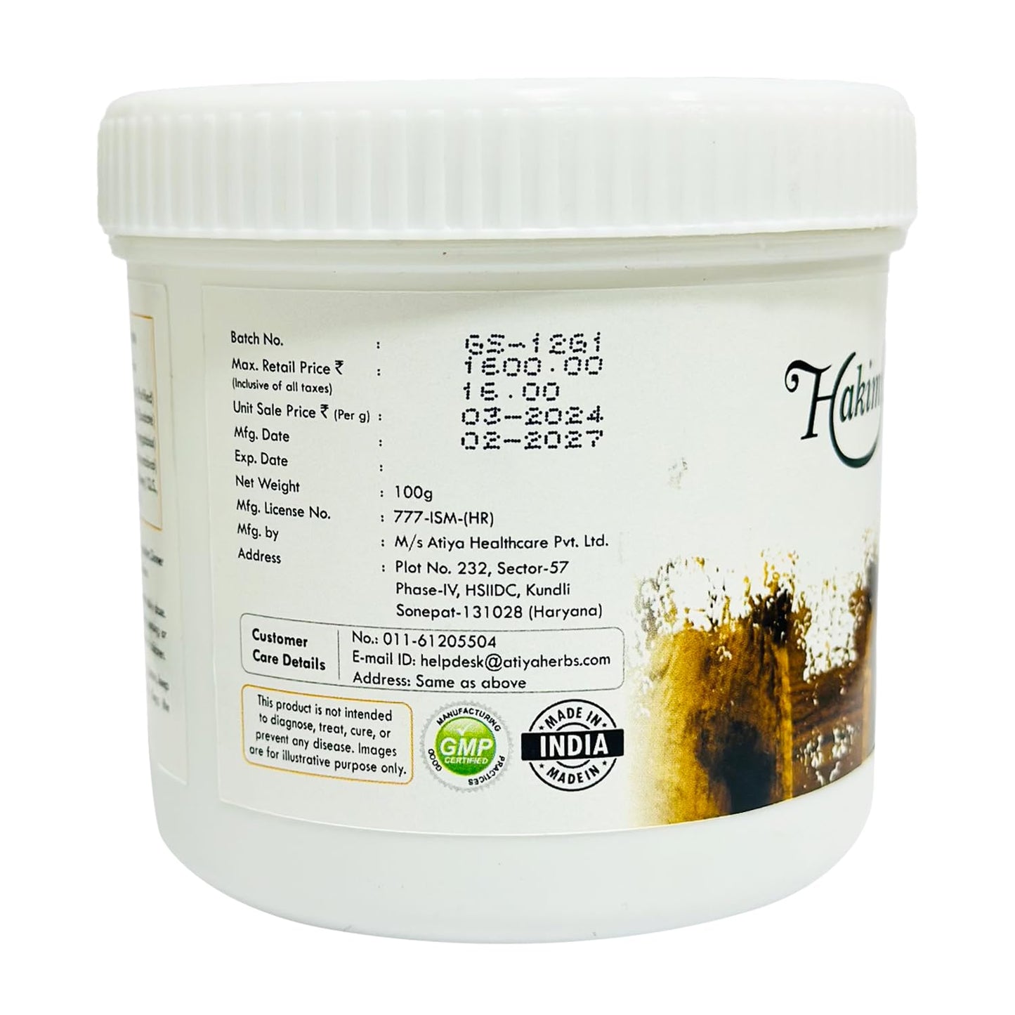 Zephivo Hakim Suleman's Gond Siyah Powder For Men & Women 100gm