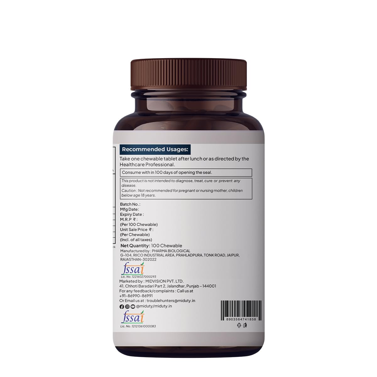 Zephivo Miduty Palak Notes Vitamin B12 Supplement with Methylcobalamin - Folate - Vitamins B6 - Chewable Tablets - 60 Chewables - Vitamin B 12 - Vitamin Tablets for Optimal Health Men & Women
