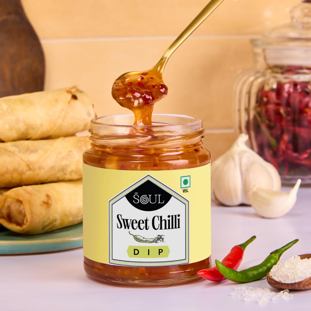 ADF Soul Sweet Chilli Dip | Sweet & Mildly Spicy Sauce With Red Peppers & Garlic | Ideal With Finger Foods & Spring Rolls | 230g.
