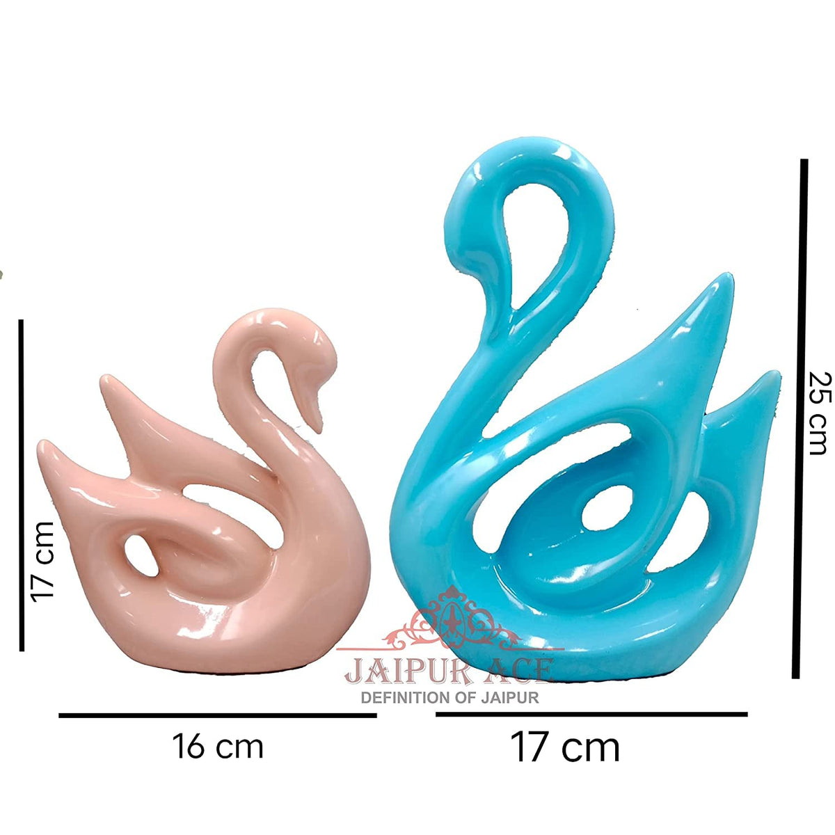 Resin Paradise Swan Couple Statue Sculptures Showpieces Creative Abstract Design Art Figurine For Home Living Room Decorative Display (Swan Couple, Fantasy, 5 Cm, 3.8 Cm, Blue)