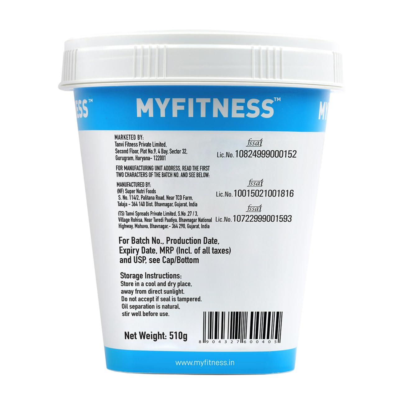 MYFITNESS Peanut Butter Chocolate Spread Smooth 510g | 22g Protein & 6g Fiber | Tasty & Healthy Nut Butter Spread for Breakfast & Snacks | Cholesterol Free | Zero Trans Fat | Creamy Peanut Butter