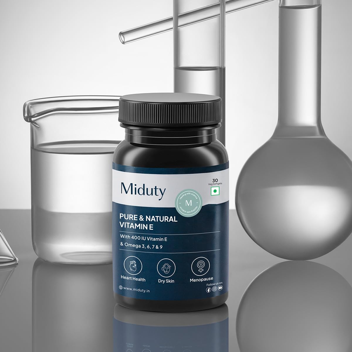 Zephivo Miduty by Palak Notes Pure Natural Vitamin E Capsules, Enhanced with Omega-3-6 - 7-9 - Sea Buckthorn Berry Oil - Boosts Immunity - Balance cholesterol - Better Heart health - 30 Softgel