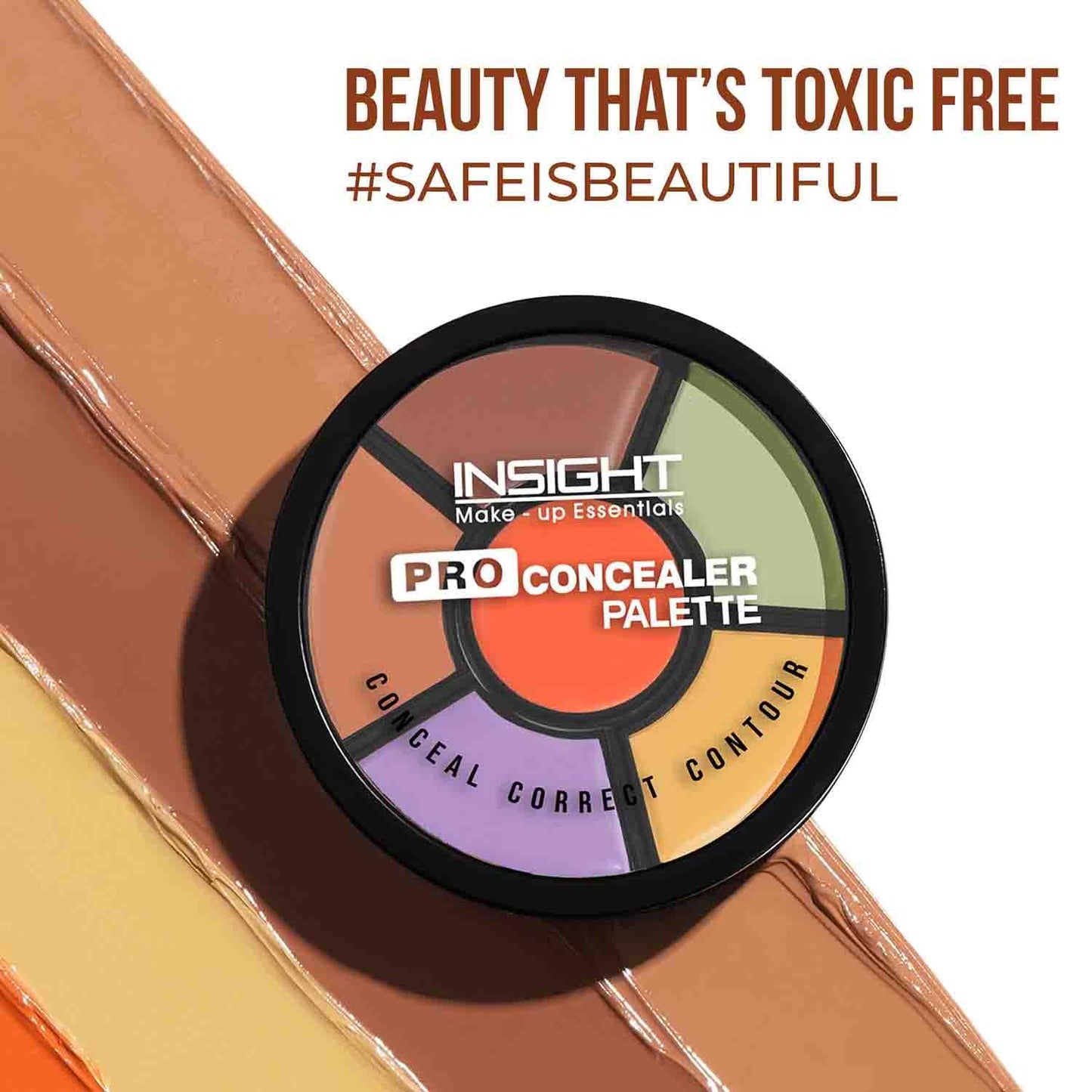 INSIGHT Pro Concealer Palette – Shade Concealer | Makeup Wheel for Face | Satin–Matte Finish | 3-in-1 Conceal, Contour & Correct | Waterproof | Full Coverage | 15gm