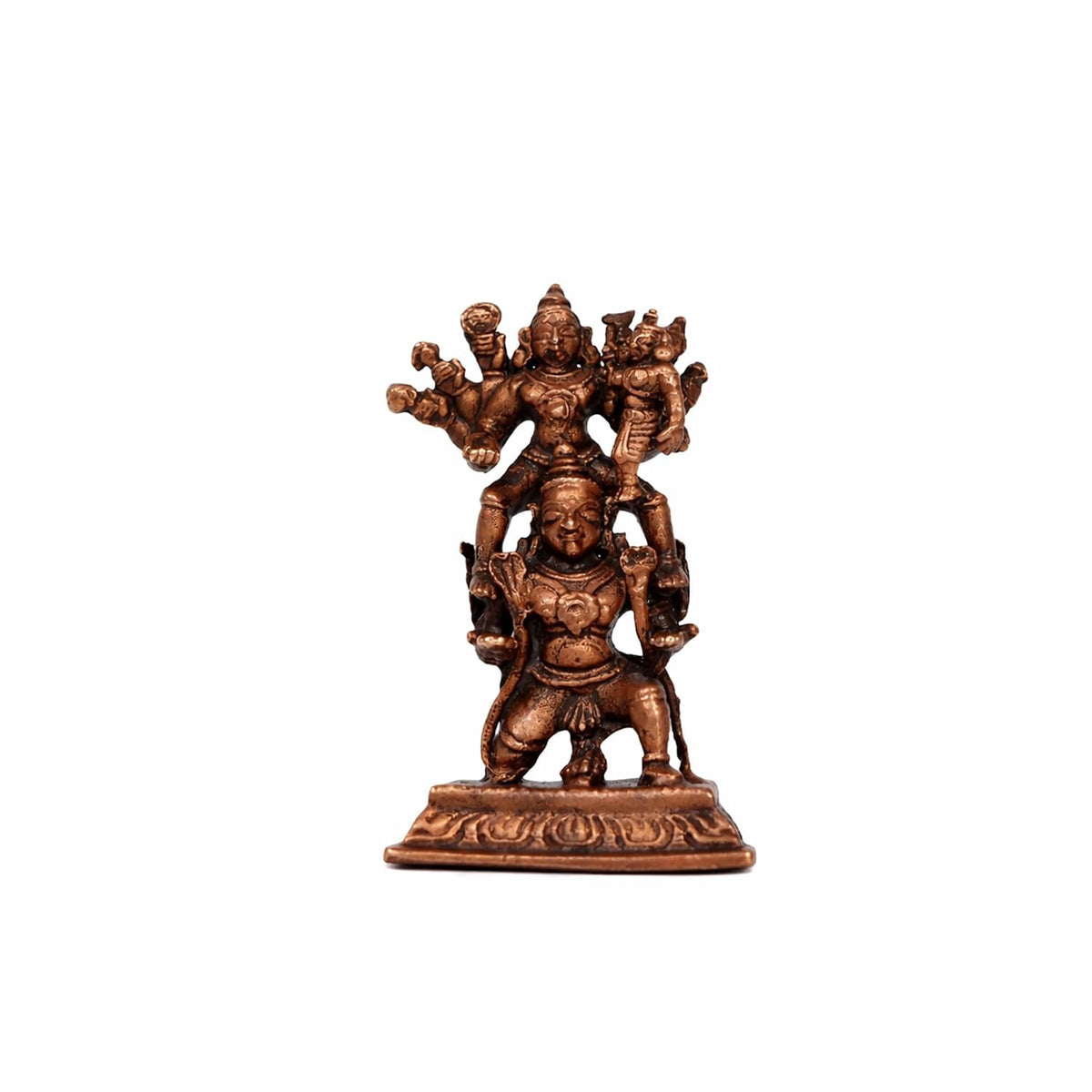 Pure Copper Garuda Vishnu Lakshmi (Laxmi) Murti | Handcrafted Copper Idol for Pooja Room, Vastu Decor | Traditional & Auspicious Religious Hindu God Showpiece & Gift Item | 56gm (6x4 cm)