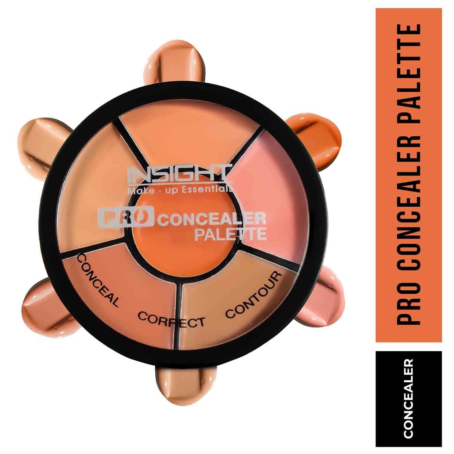 INSIGHT Pro Concealer Palette – Shade Concealer | Makeup Wheel for Face | Satin–Matte Finish | 3-in-1 Conceal, Contour & Correct | Waterproof | Full Coverage | 15gm