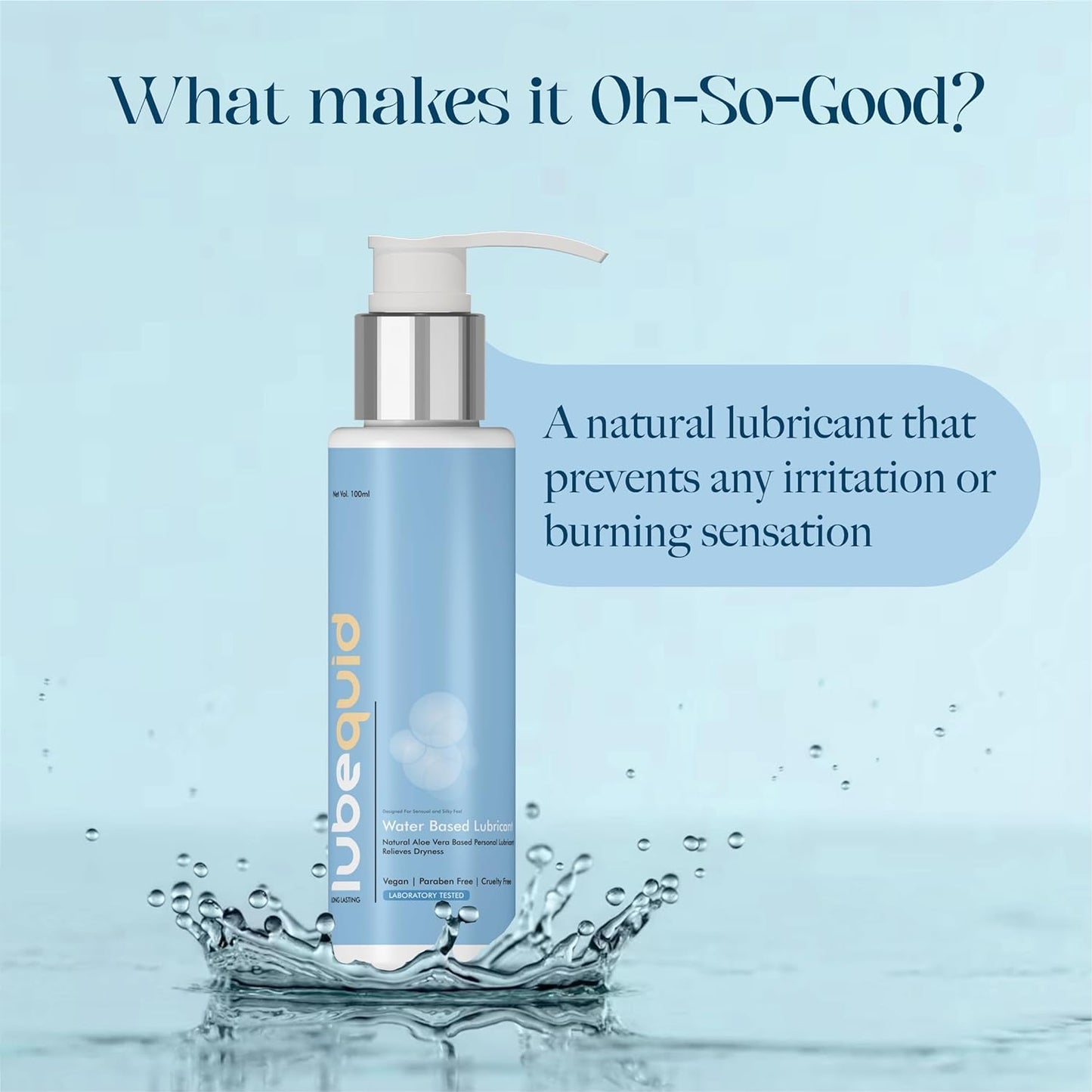 Lubequid natural Water-Based Personal Lubricant, 100 ML Bottle- 2 in 1 Lubricant & massage Gel for Men and Women ~ Water Based Lube ~ Skin Friendly, Silicone and Paraben Free