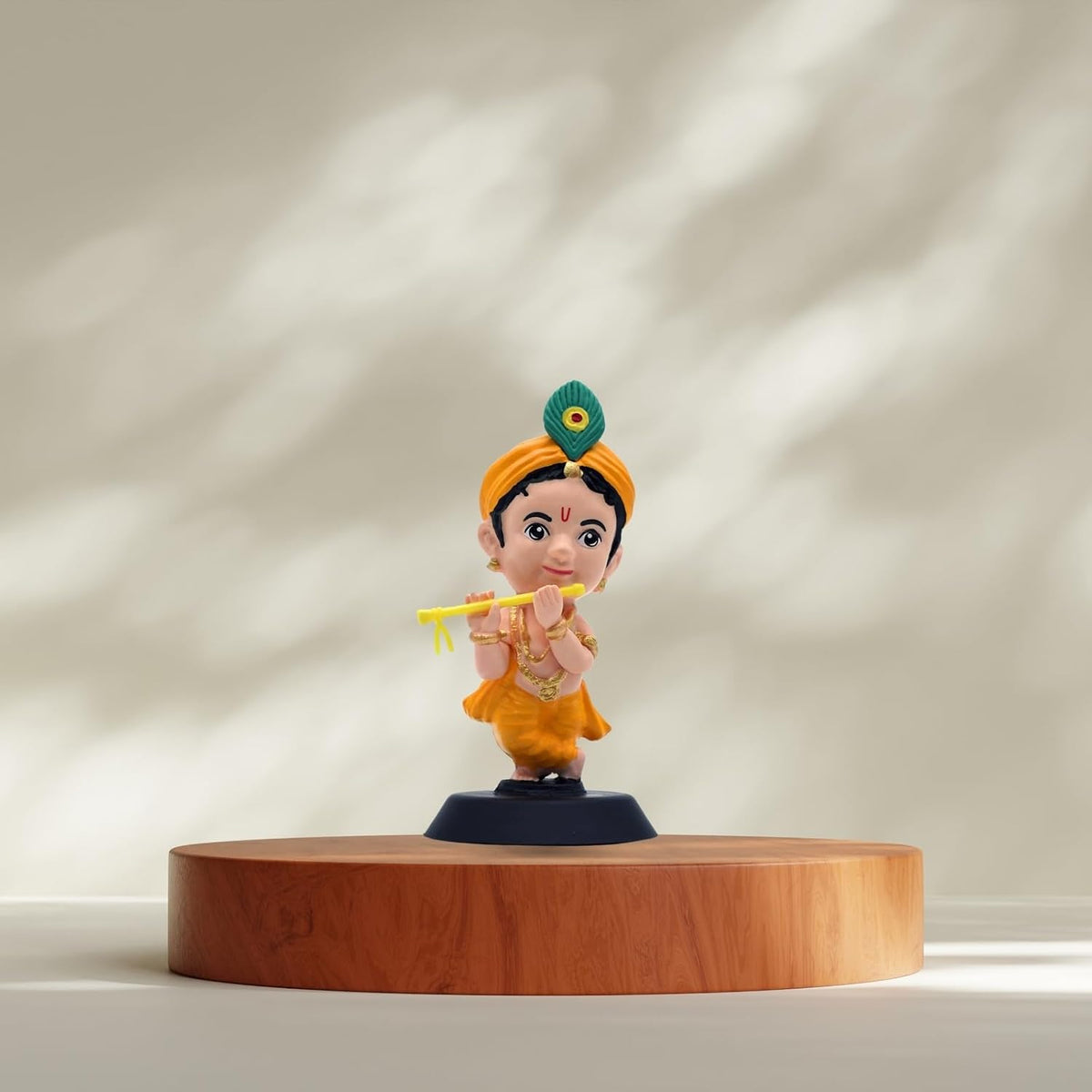 Krishna with Flute Figurine Showpiece for Car Dashboard, Home Office | Bajrangbali Murti Statue for Hindu Temple, Spiritual Decor | Gift for Devotees
