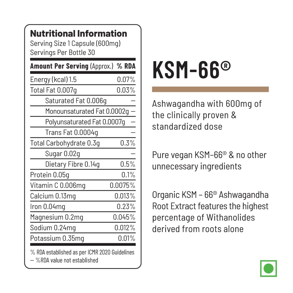 Zephivo Unived KSM-66 Ashwagandha | 600mg Vegan Full Spectrum Root Extract Standardized to 5% Withanolides | for Stress, Anxiety, Endurance, & Strength (30 Vegan Caps)