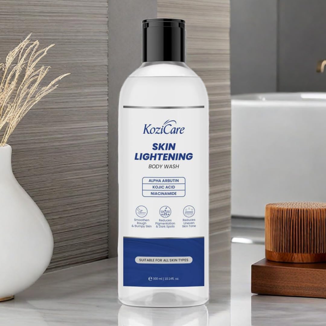 Kozicare Soap Skin Lightening Body Wash Gel | Alpha Arbutin, Niacinamide & Kojic Acid | Helps Reduces Pigmentation, Dark Spots & Uneven SkinTone |For Men & Women - 300 Ml