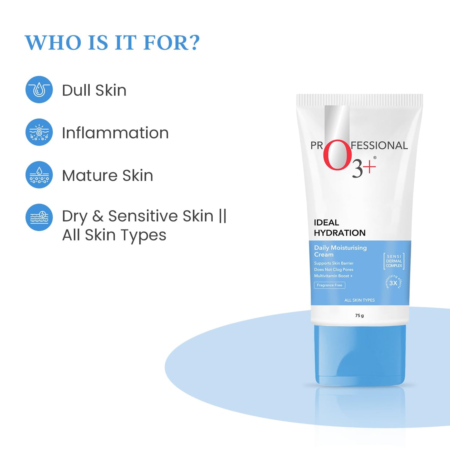 O3+ Ideal Hydration Moisturisation With Hyaluronic Acid For Barrier Repair | 75g
