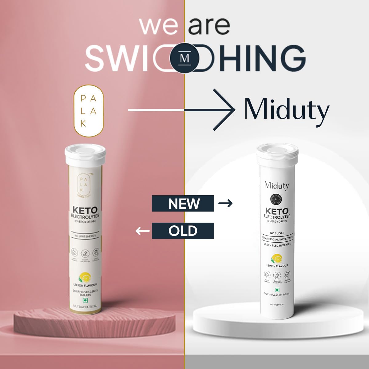 Zephivo Miduty by Palak Notes Electrolytes Drink - Instant Hydration Drink - Lemon Flavor - Sugar-Free Electrolyte Drink - No more fatigue and dizziness - Hydration Electrolyte - 20 Effervescent Tablets