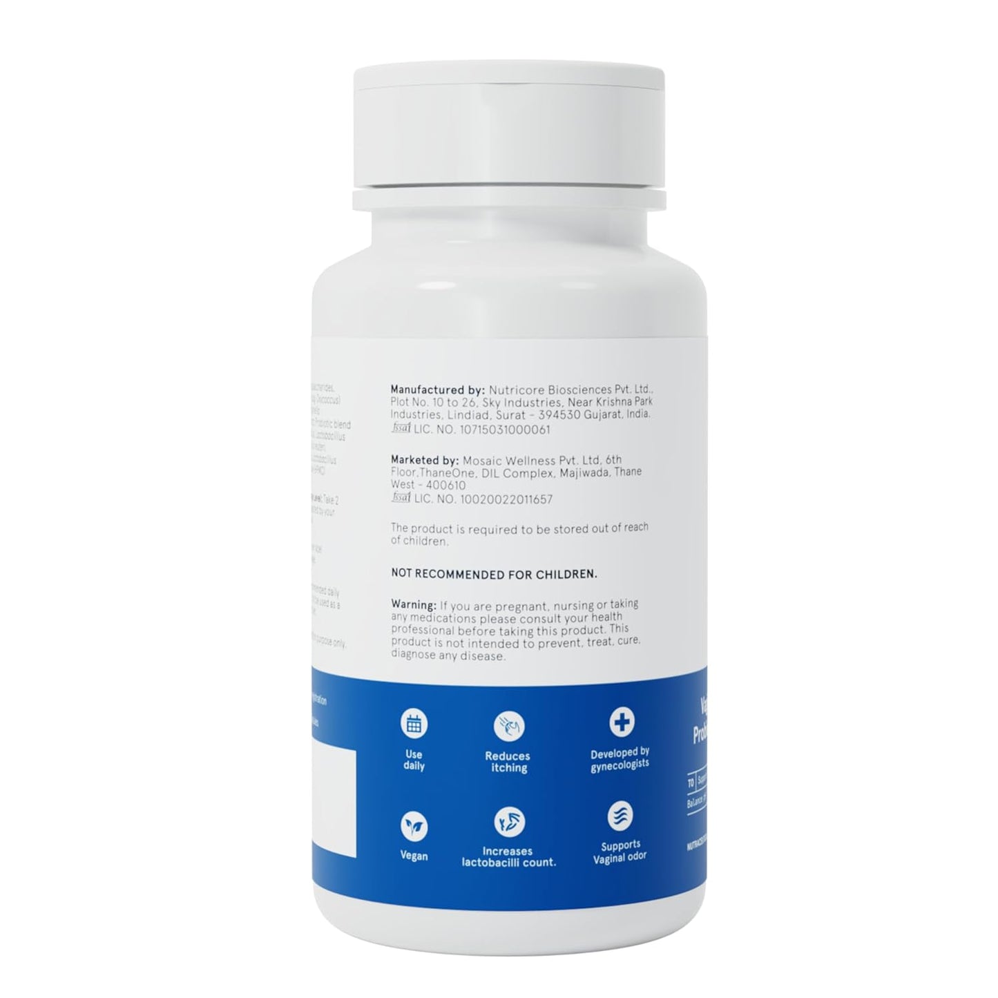 Be Bodywise Vaginal Probiotic 60 Capsules for Women| Promotes healthy vaginal & healthy vaginal flora | 6 Billion CFU and 6 Broad Strain Prebiotic Blend for vaginal odour control |