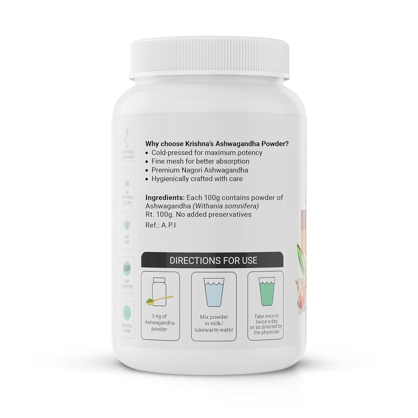 Krishna's Ashwagandha Powder Strength Vitality and Stress Management | Aswagandhada powder | Withania Somnifera | Pure Ashvagandha power | Asvagandha original powder | ashvgandha - 100 gram