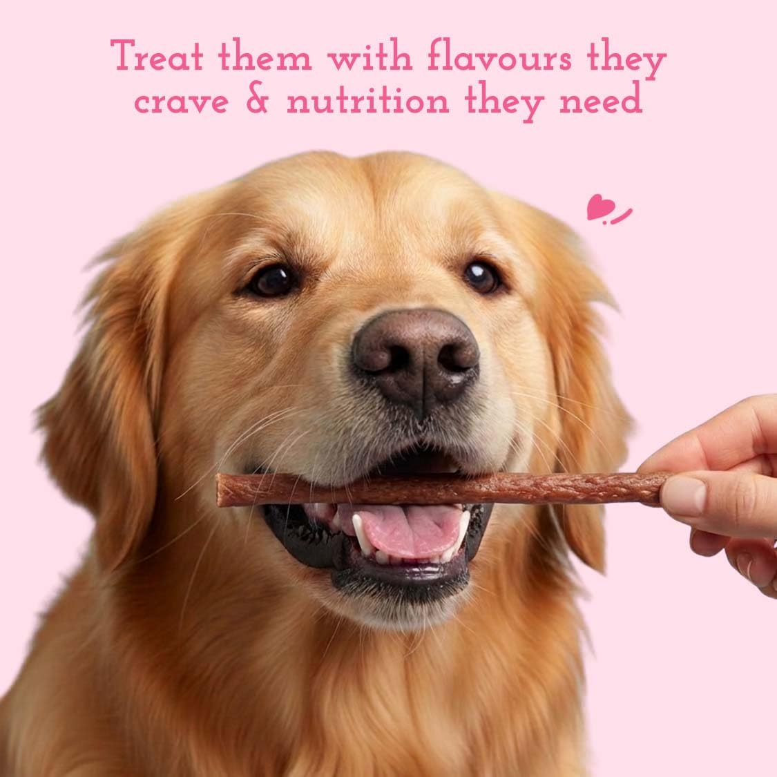 PETS EMPIRE BARKBITES Strawberry Milk Dog Chew Sticks | Soft Chewy Dog Treats | Grain-Free High Protein Training Snacks | Made with Real Milk & Chicken | Healthy Treat for Puppies & Dogs | 100g