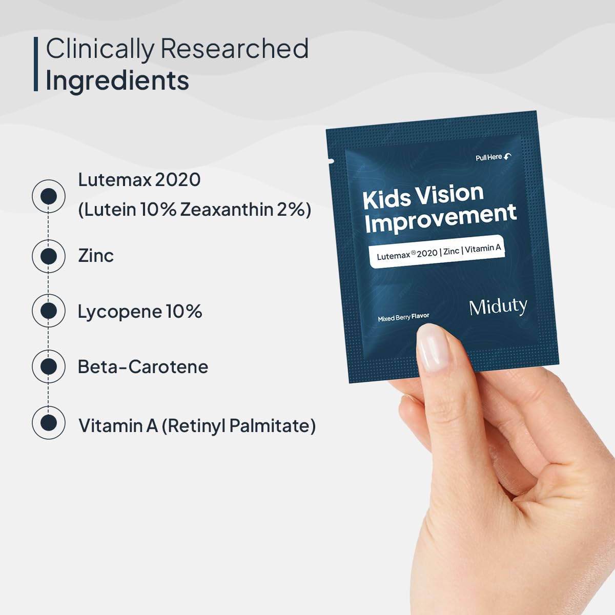 Zephivo Miduty Kids Vision Improvement Strips- Lutemax 2020- Lutein- Zeaxanthin-Astaxanthin- Beta Carotene- Eye Care- Improve Eyesight- Reduce Eye strain - Support Clear Vision- 30 strips