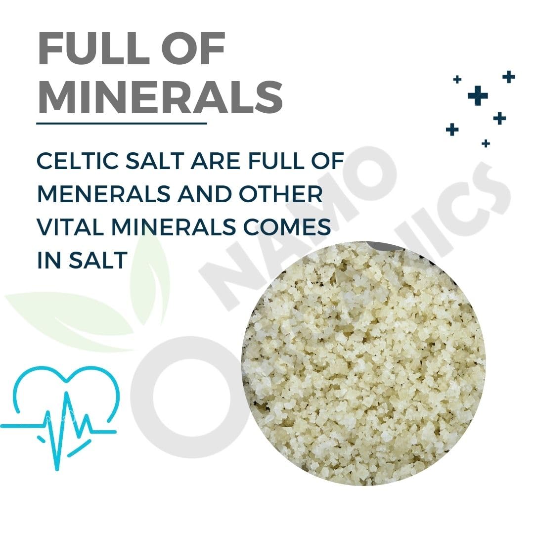 Namo Organic French Celtic Sea Salt - 1 kg - Premium | Full of Mineral | 100% Natural, Organic Hand Harvested Sea Salt